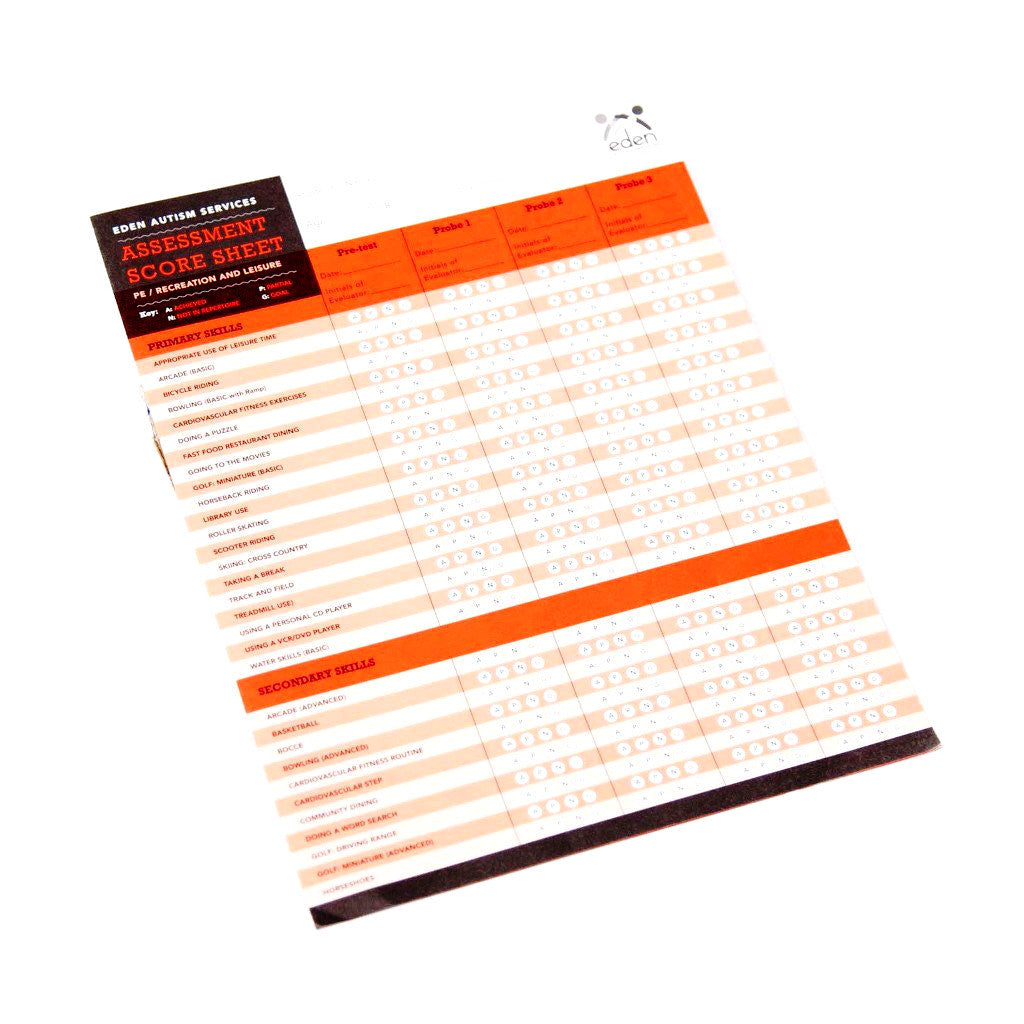 Pe Recreation Leisure Assessment Score Sheets 10 Pack Different Roads