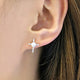 Sterling Silver Shell Pearl Cross Earrings Wholesale 2