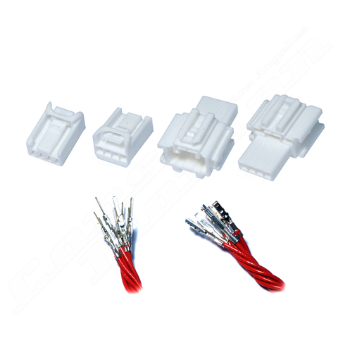 Set Male Female 4P 060M 060F WHITE Plugs with wired terminals, Honda taillights harness | 2x Male, 2x Female
