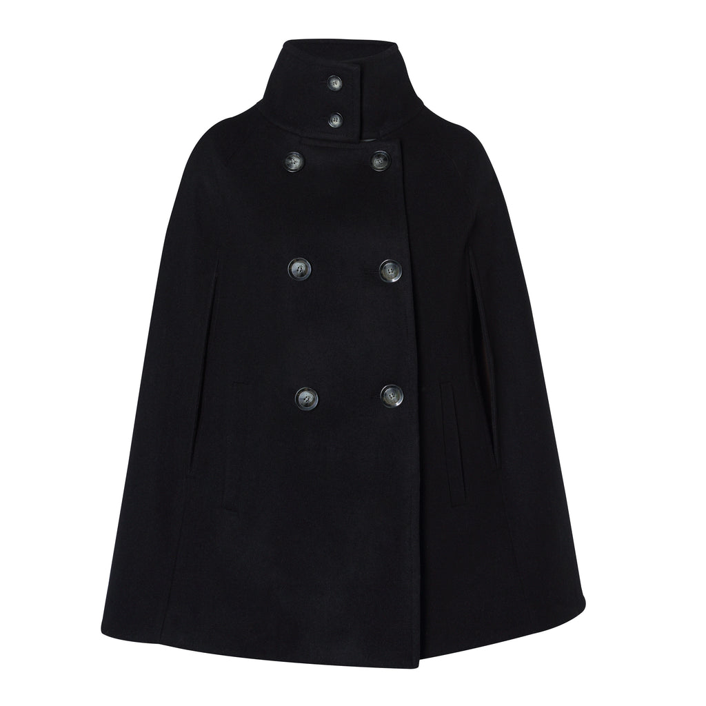Women's Capes - Cashmere and Wool Capes by Allora - Black Cape