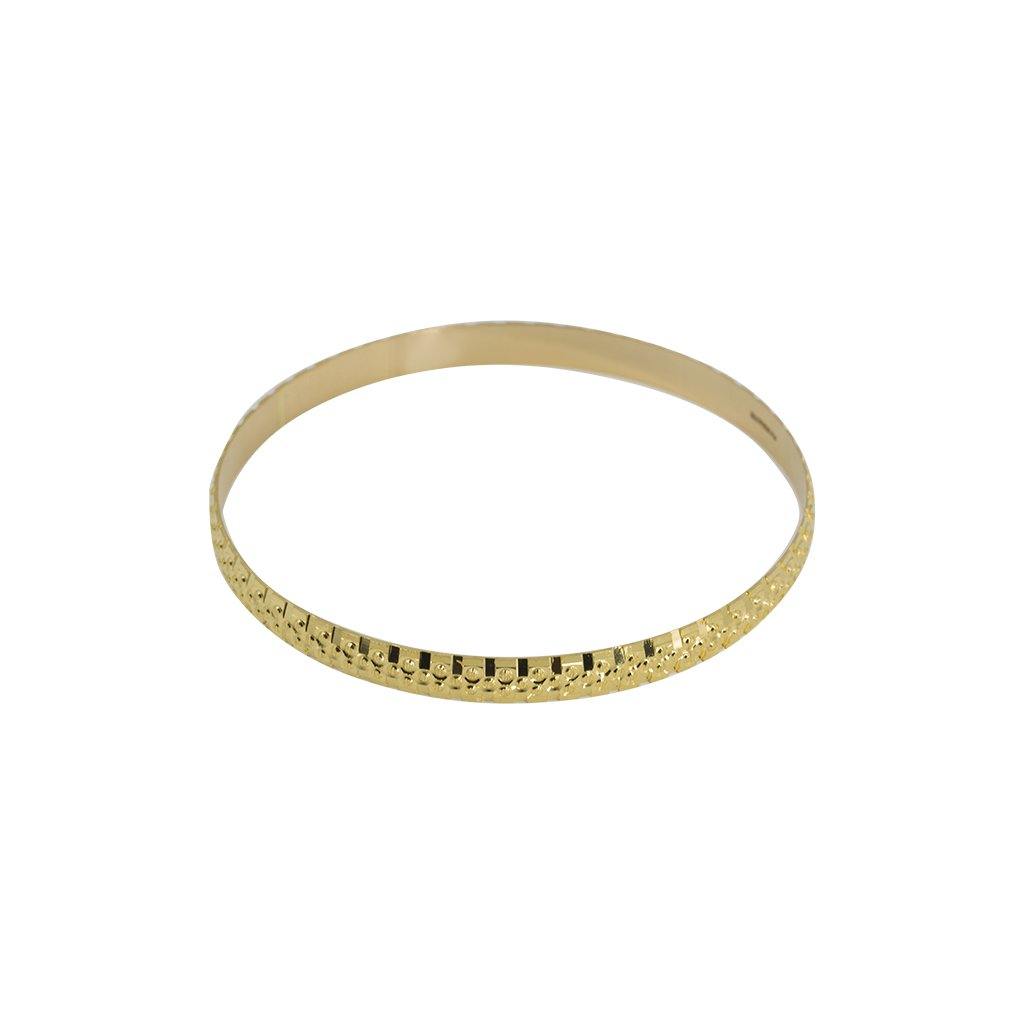 22K Yellow Gold Bangles, Set of 6 W/ Industrial Laser Drill Mark Details,  Size 2.4