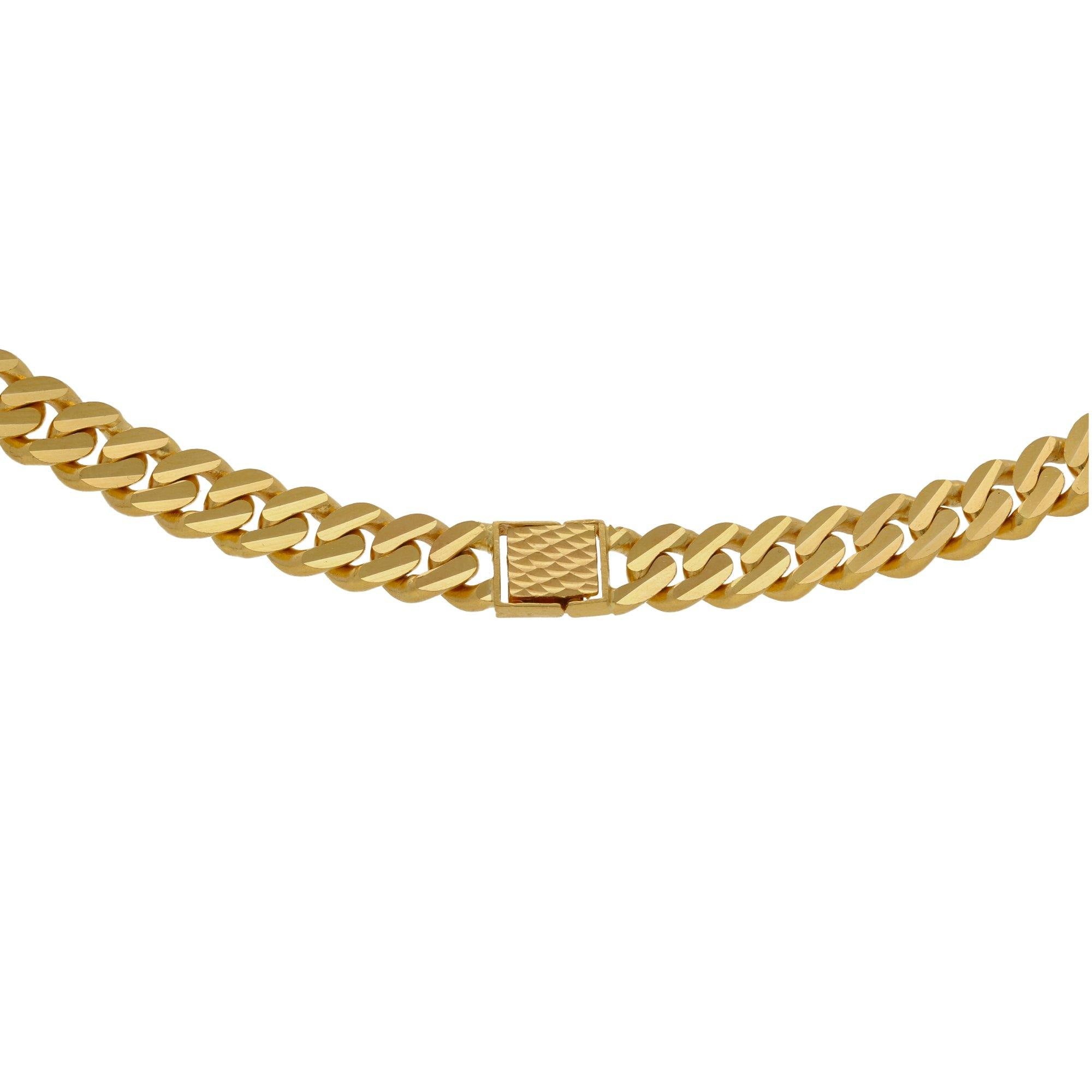 22K Yellow Gold Cuban Chain, Length 24 inches