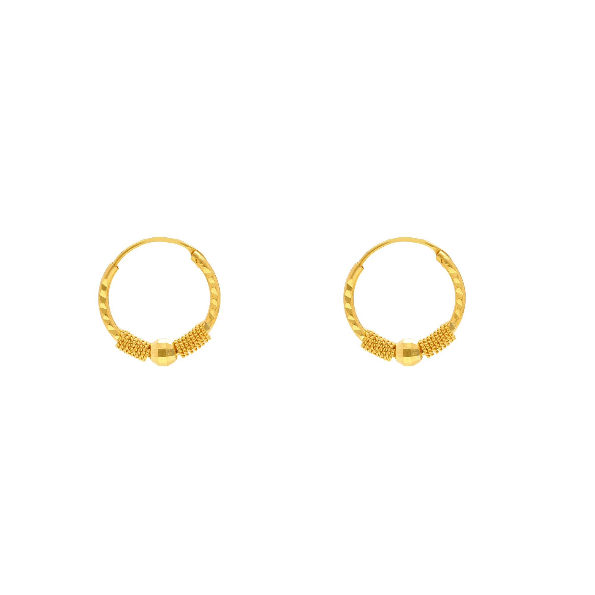 22K Yellow Gold Niralya Hoop Earrings (2.1 grams)