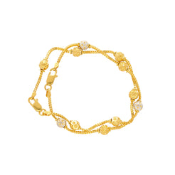 Kids Plain Gold Bracelet. 14 KT Yellow Gold Jewellery for Children and Babies - Sway Bubbles Kids' Gold Bracelet. From CaratLane X Powerpuff Girls.