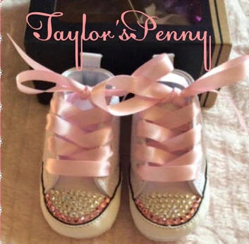 pink bling baby converse