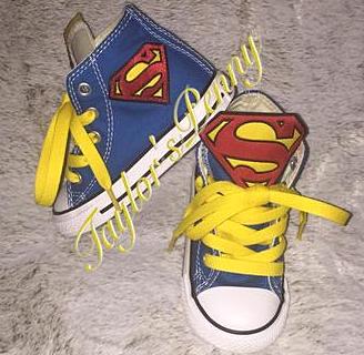 superman custom converse sneakers