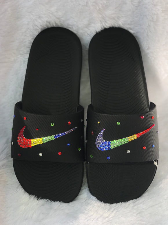 nike rhinestone slides