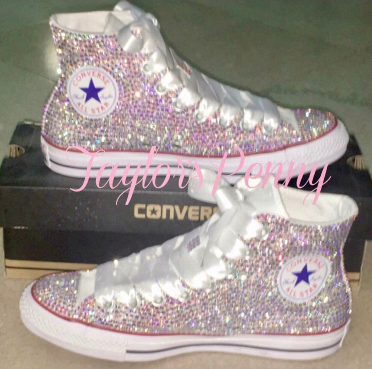 pink rhinestone sneakers