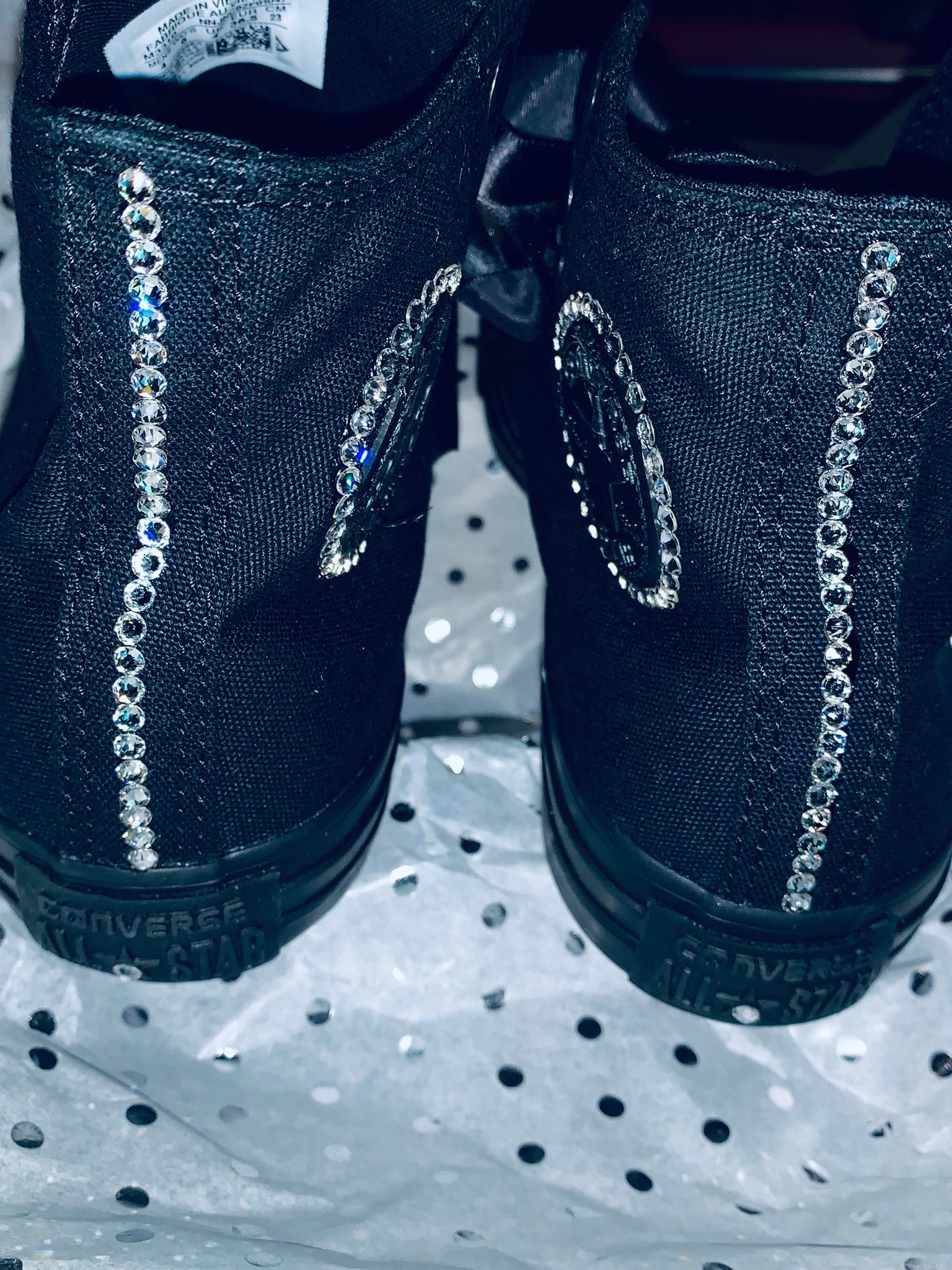 black bling sneakers