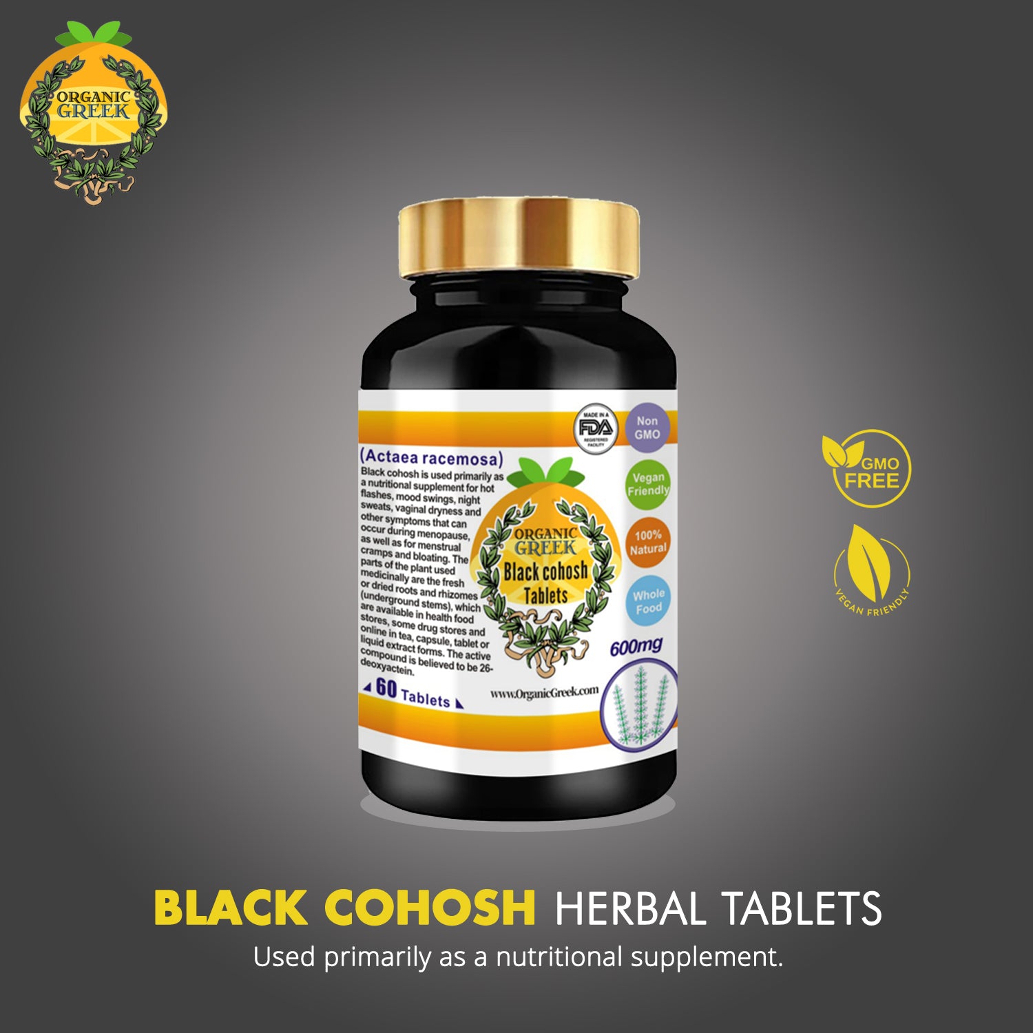 Buy Organic & Herbal Black Cohosh Tablets - Organic Greek | Organic Greek