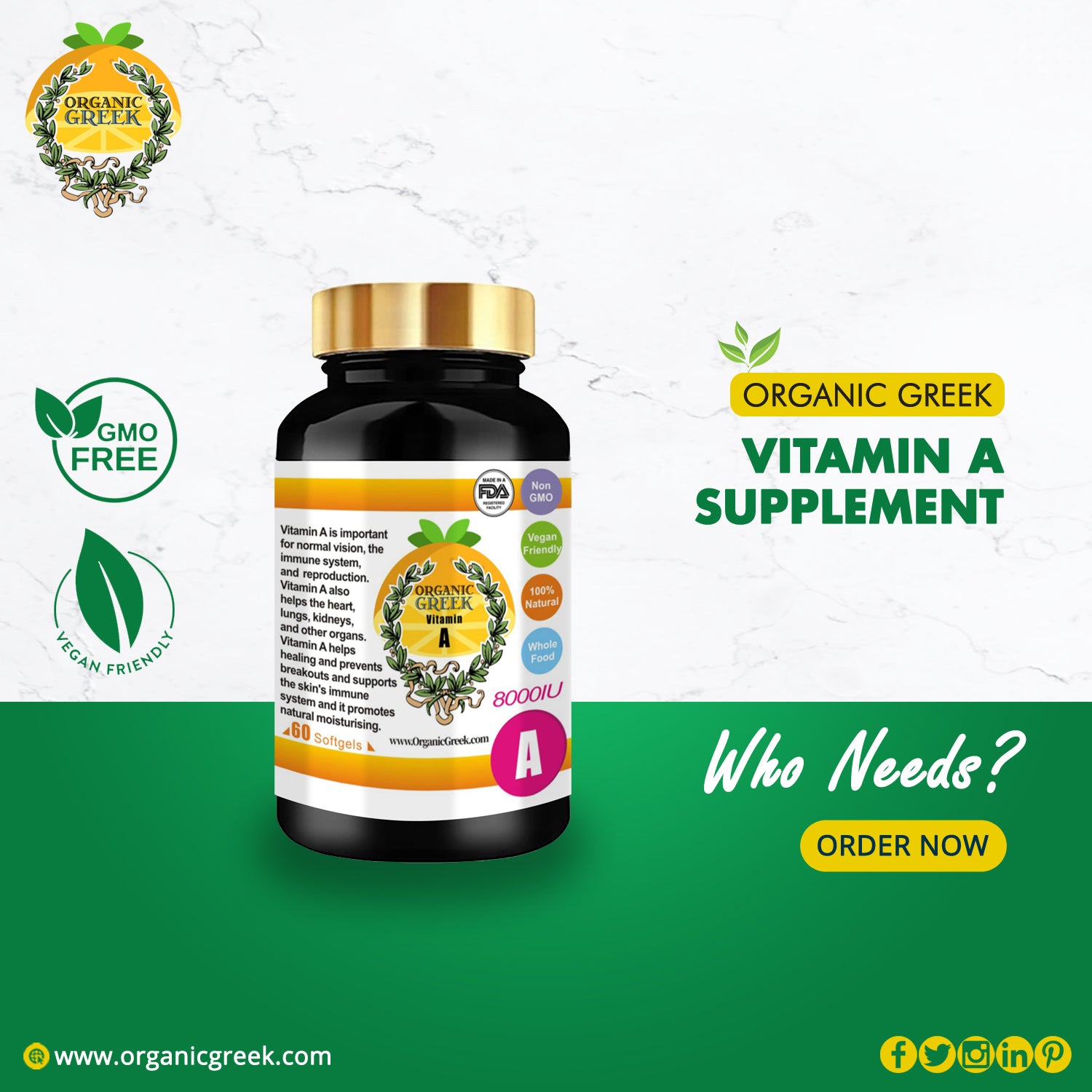 Buy Online Natural Organic Greek Vitamin A Supplement | Organic Greek