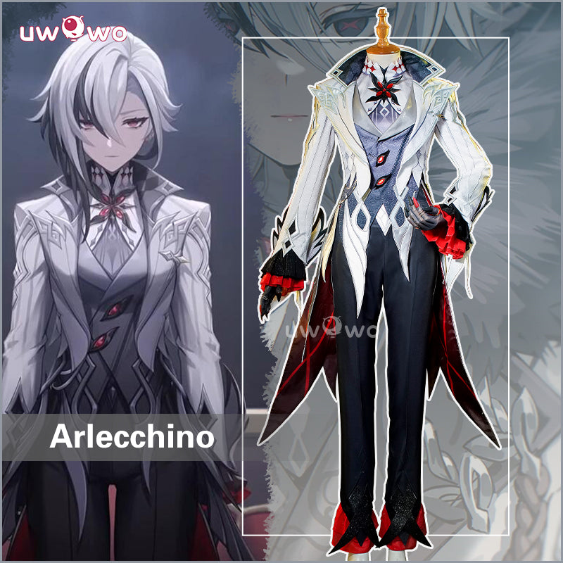 Uwowo Collab Series: Game Genshin Impact Cosplay Fatui Harbinger The Knave Arlecchino Costume - 【Pre-sale】L