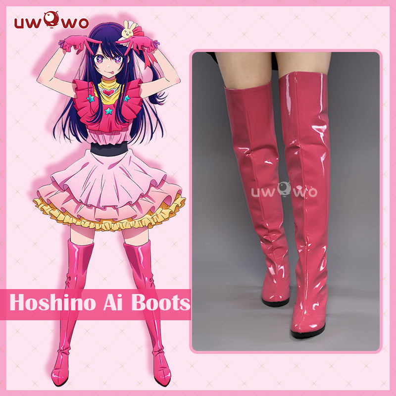 Uwowo Anime Oshi no Ko Cosplay Hoshino Ai Cosplay Shoes Rose Pink Boot ...