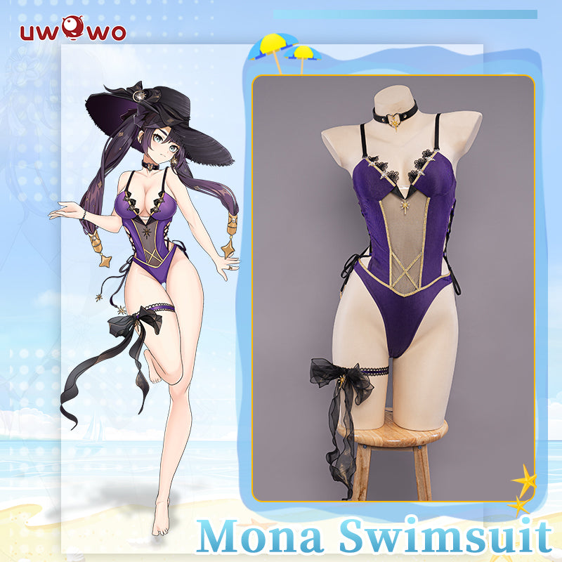 Exclusive Authorization Uwowo Genshin Impact Swim Fanart Mona Swimsuit Uwowo Cosplay