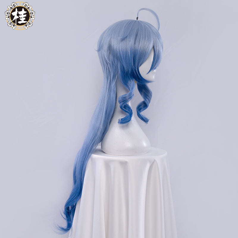 Uwowo Genshin Impact Cosplay Ganyu Plenilune Gaze Cosplay Wig 90cm Blu