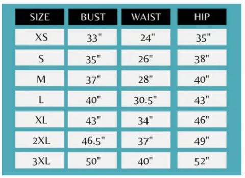 elle rebel size chart 2023