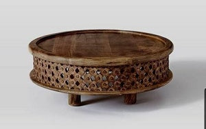 Carved mango wood coffee table