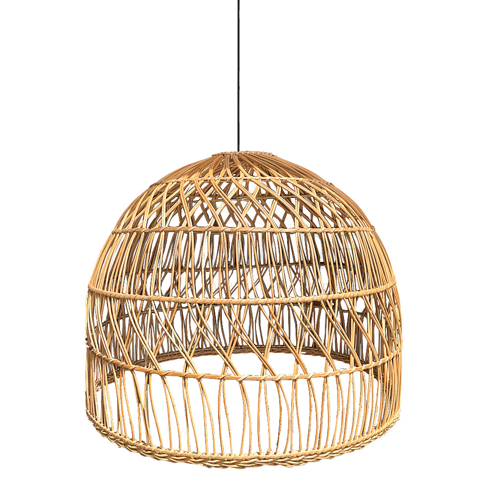 rattan plug in pendant light