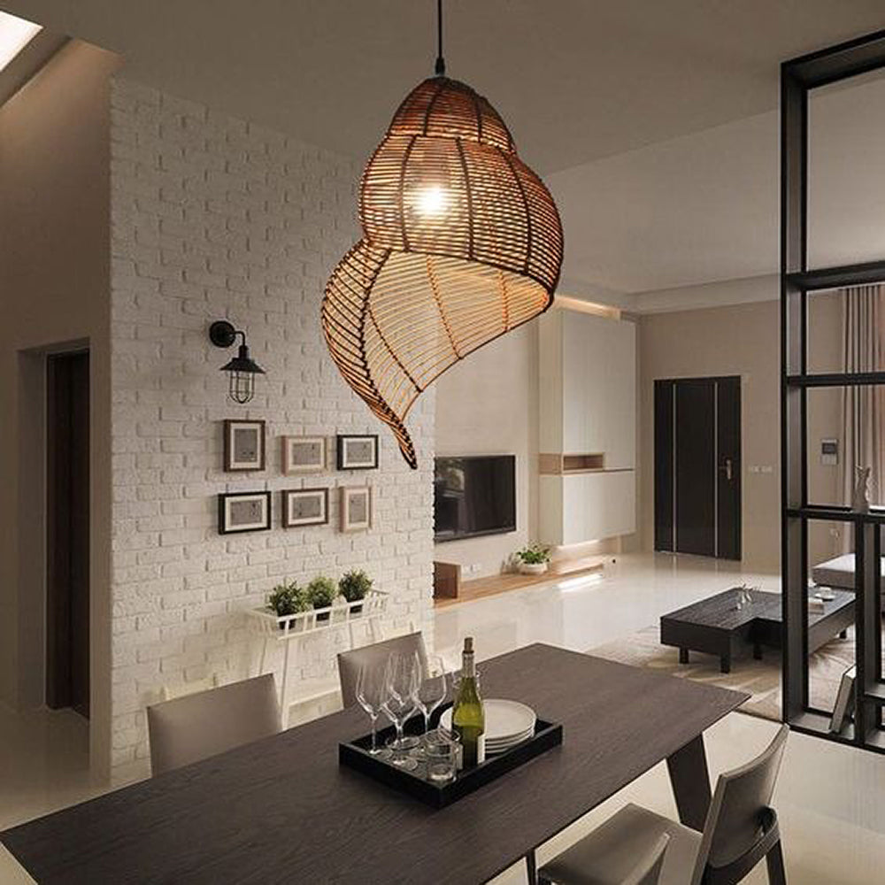 hanging rattan pendant light