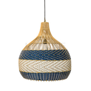 navy patterned lampshade