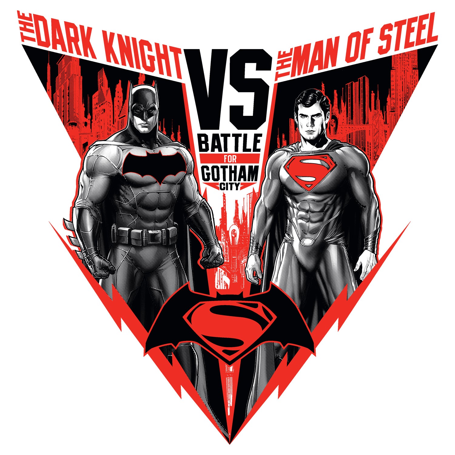 DC Batman V Superman Poster Match Official Men's T-shirt (White) – Urban  Species