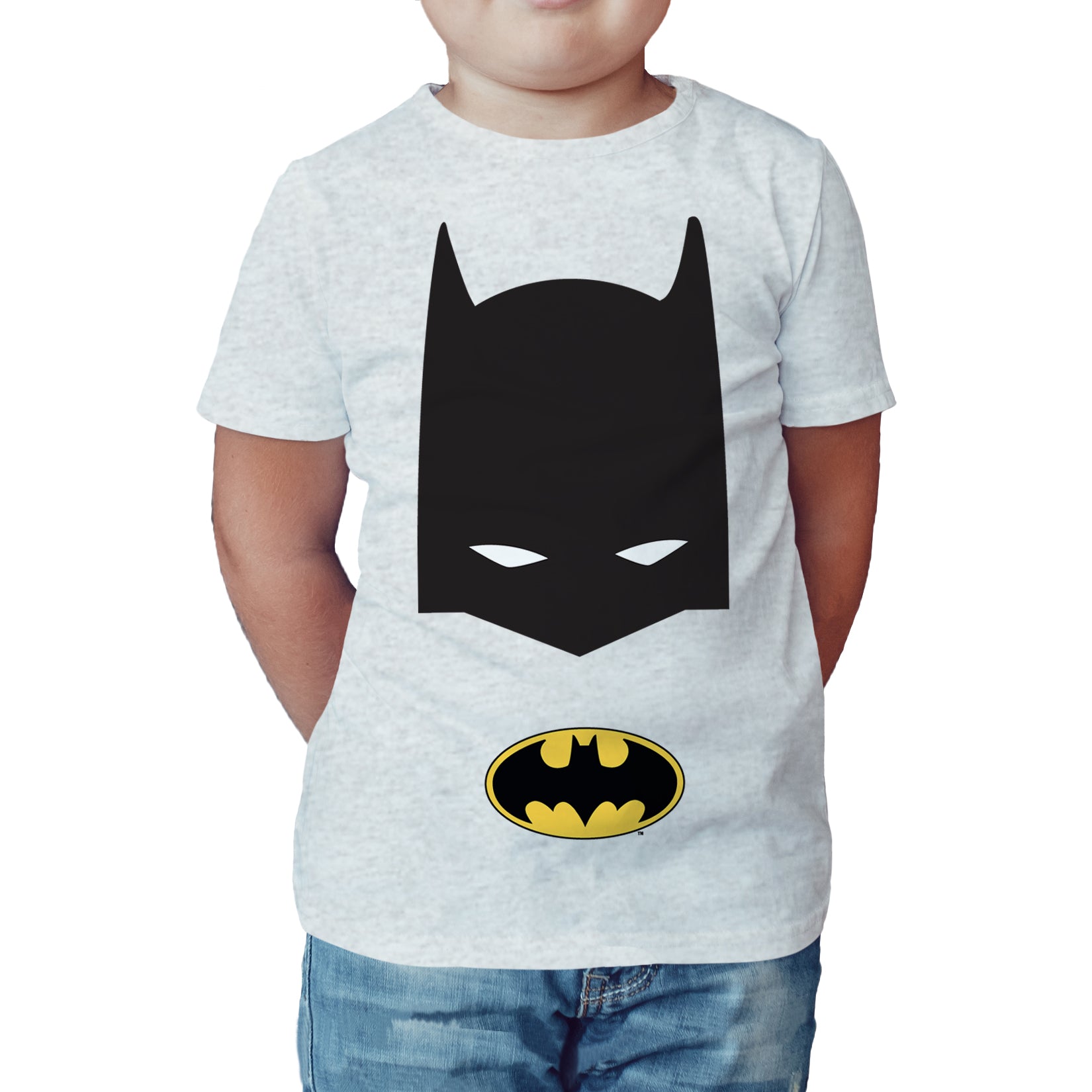 DC Comics Batman Logo Mask Official Kid's T-Shirt (Heather Grey) – Urban  Species