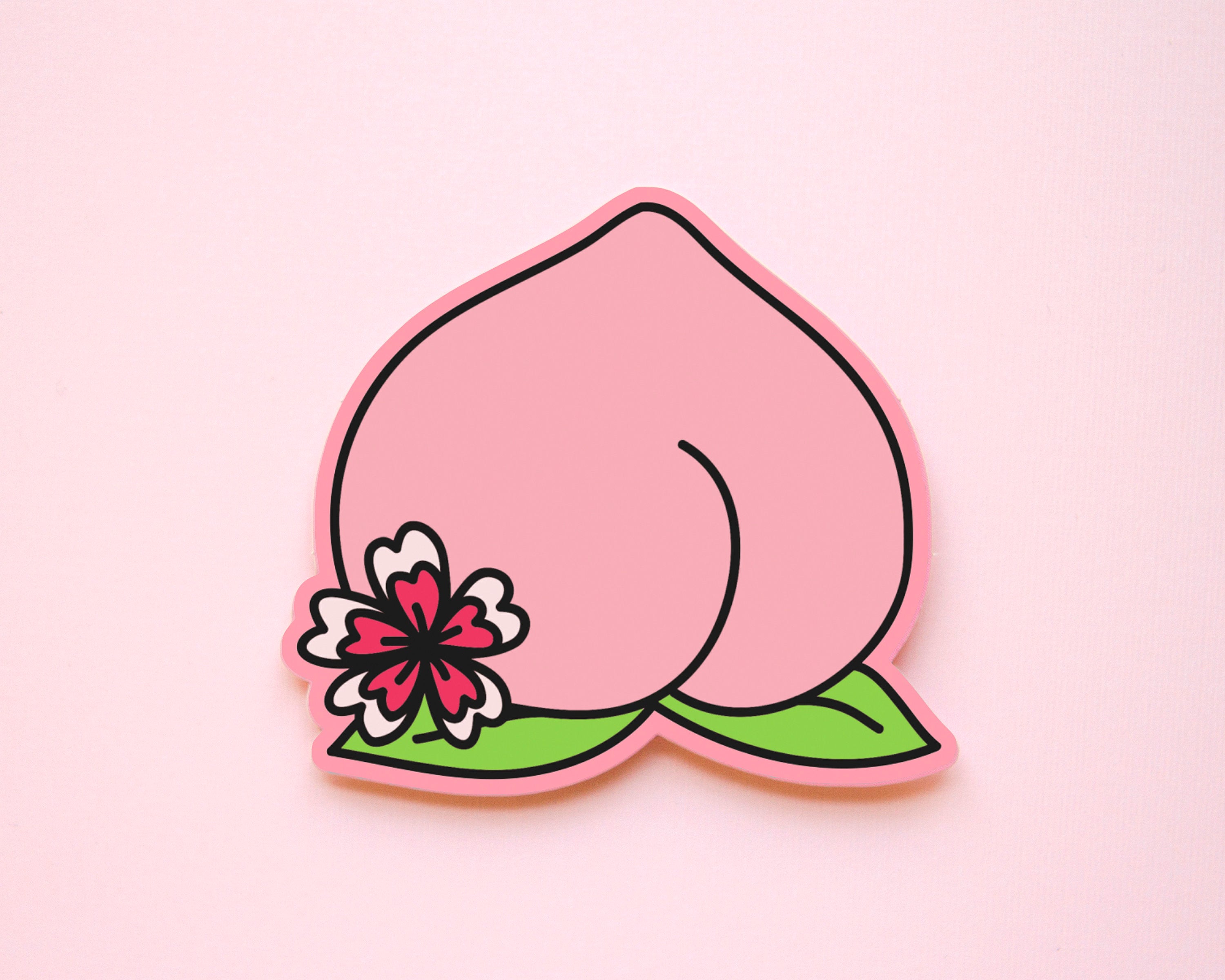 Peach Booty Vinyl Sticker Little Woman Goods