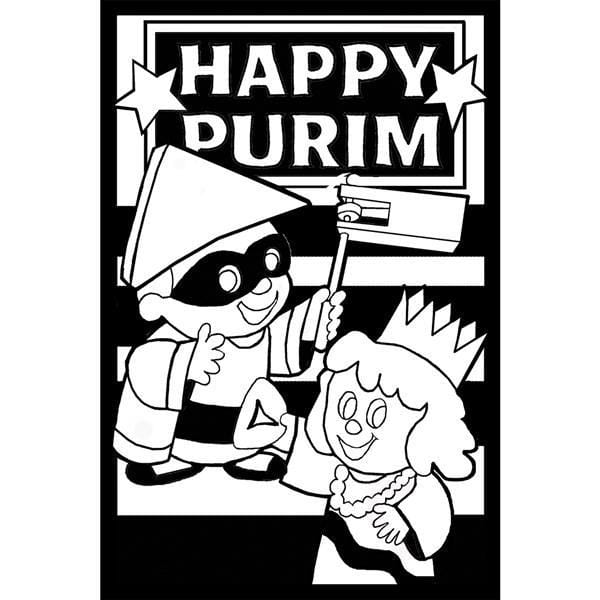 Dan As 111094 6 x 7.5 in. 10 Black Velvet Coloring Pages - Happy Purim