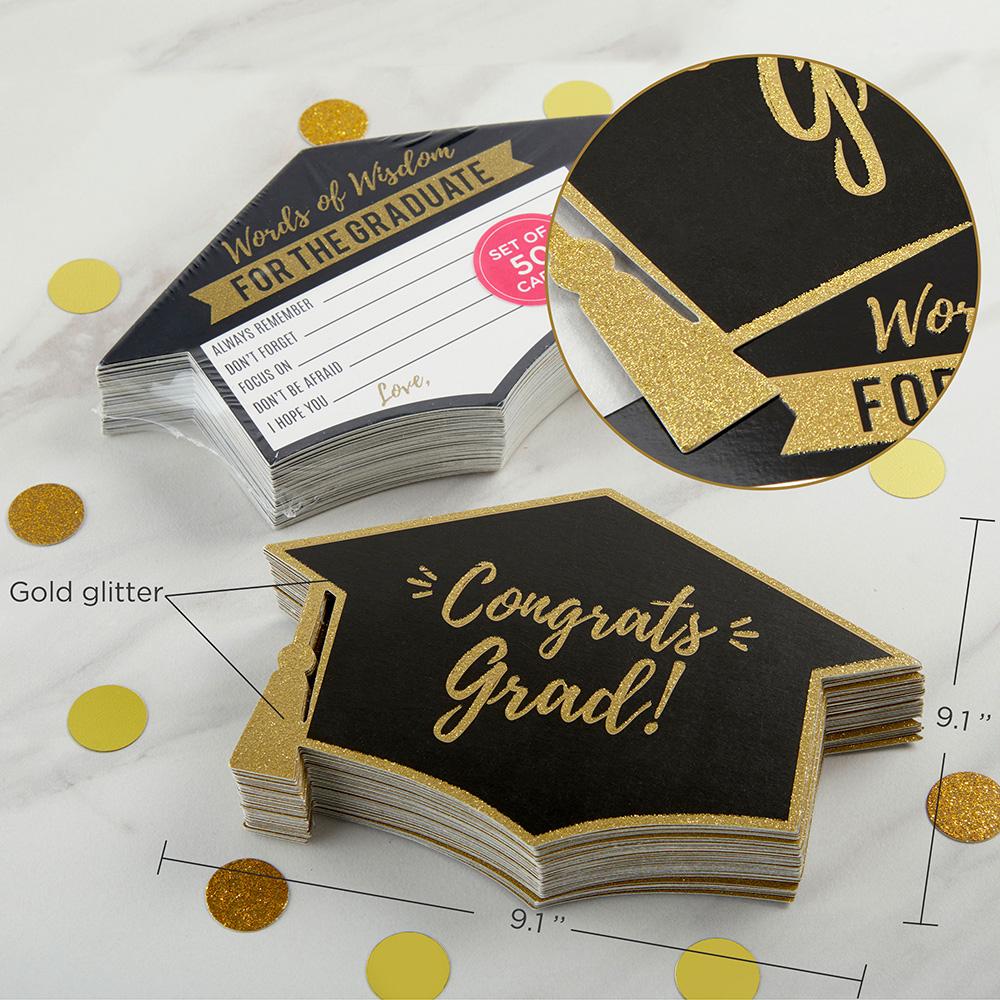 Graduation Advice Card - Cap Shape (Set of 50)