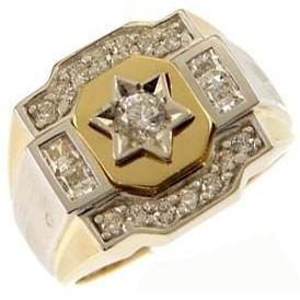 Jewish Ring-Diamond Gold Star