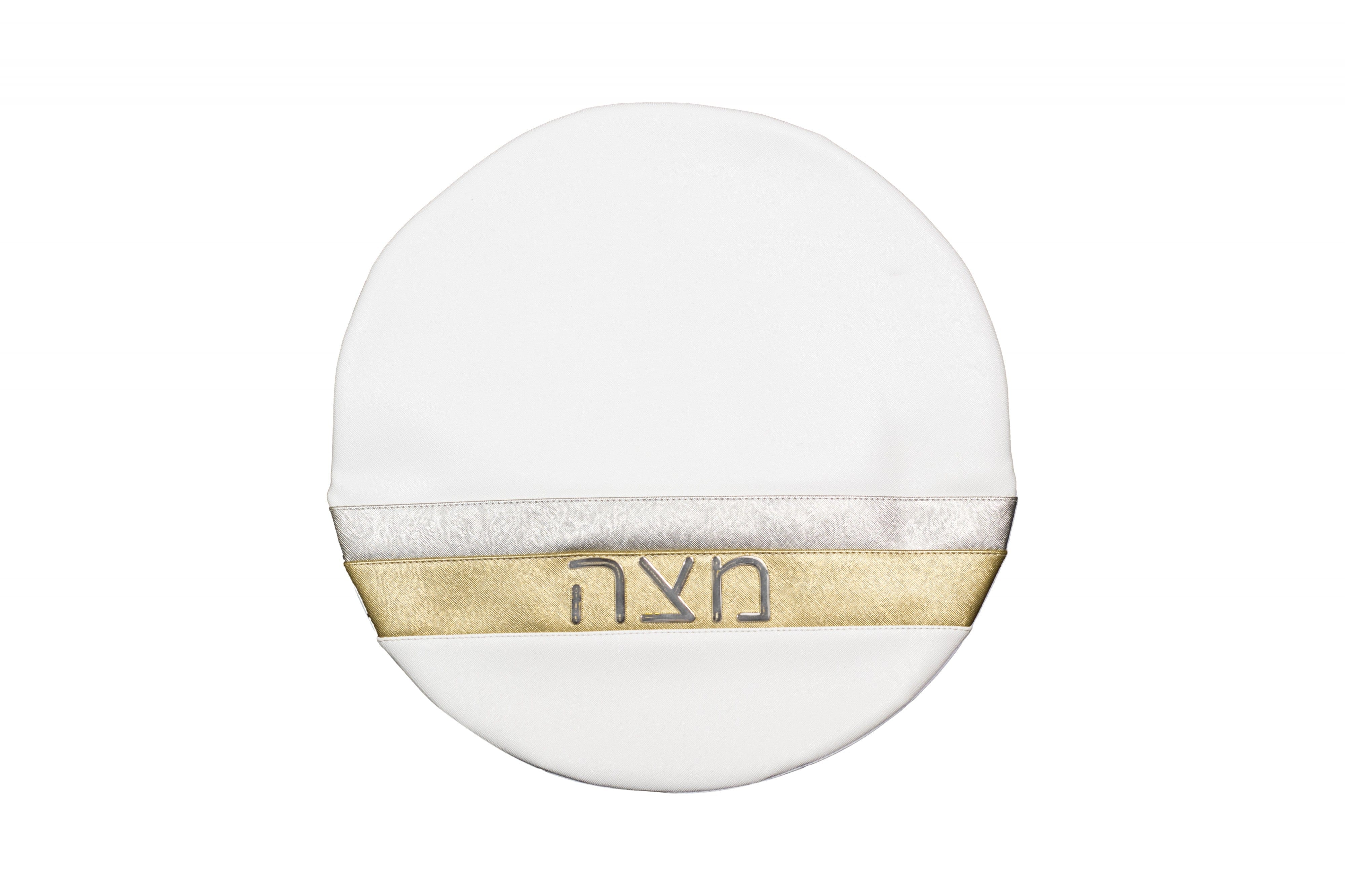 Leather Pesach Seder Matzah bag Gold Stripe design