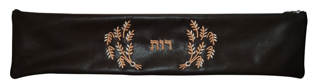 Leather Megillah Bag Wheat Stalks, Megillas Rus M-Rus-BR