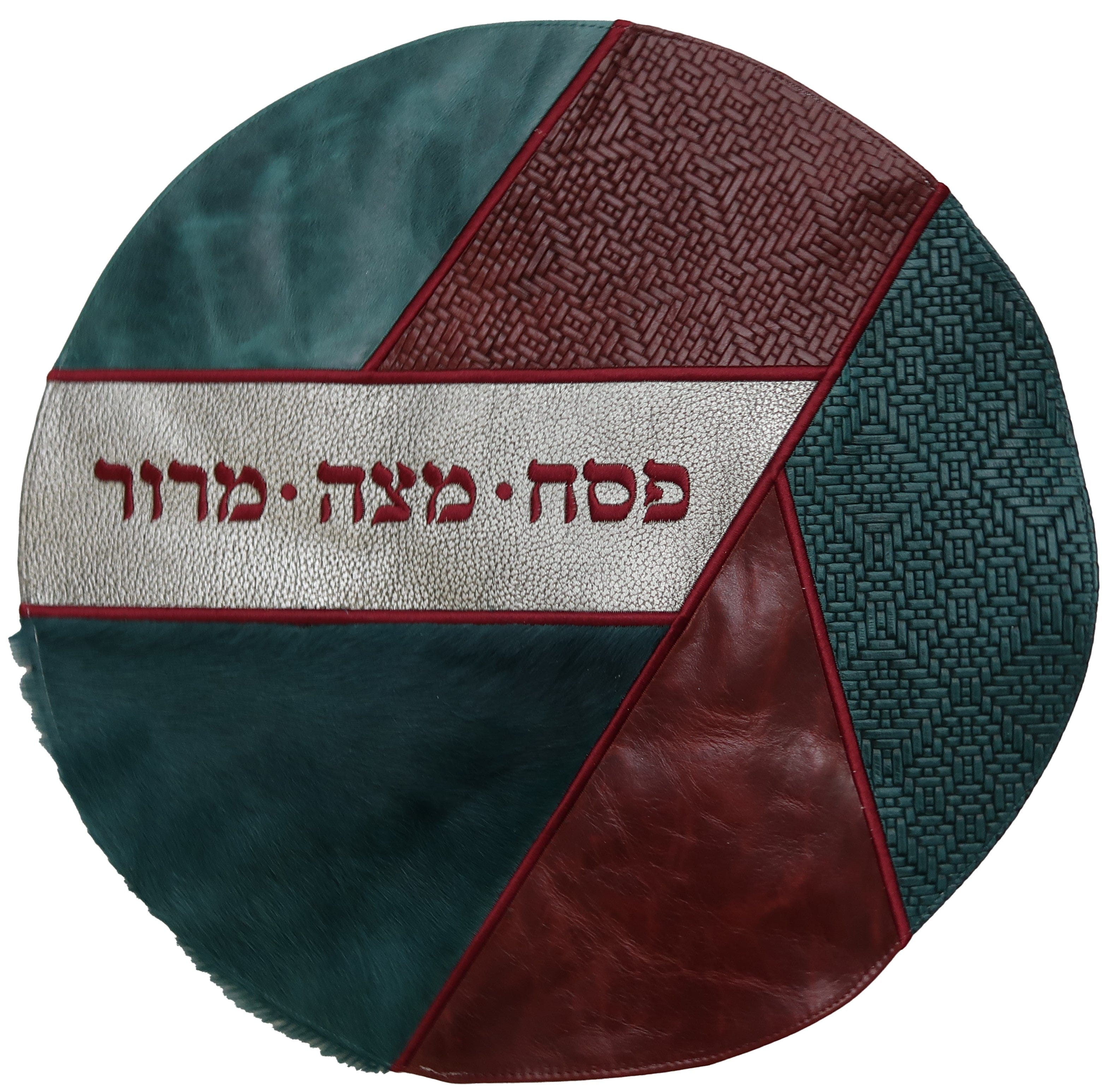 Leather Matzah Cover with Geometric Shape Design MA740-BG