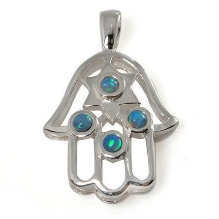 Pendant with Star of David and Hamsa - Hamsa Jewelry – ahuva.com