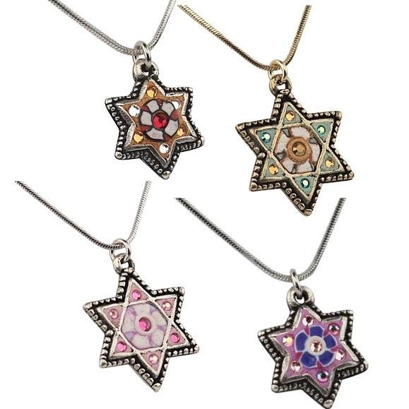 Star Of David Pendant Necklace - Fimo