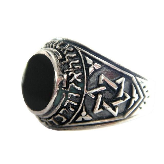 Star of David Shema Yisrael Onyx Ring - Jewish Rings - Aharoni – ahuva.com