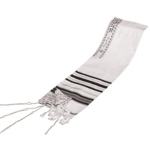 TALLIT (PRAYER SHAWL) SMALL BLUE AND SILVER