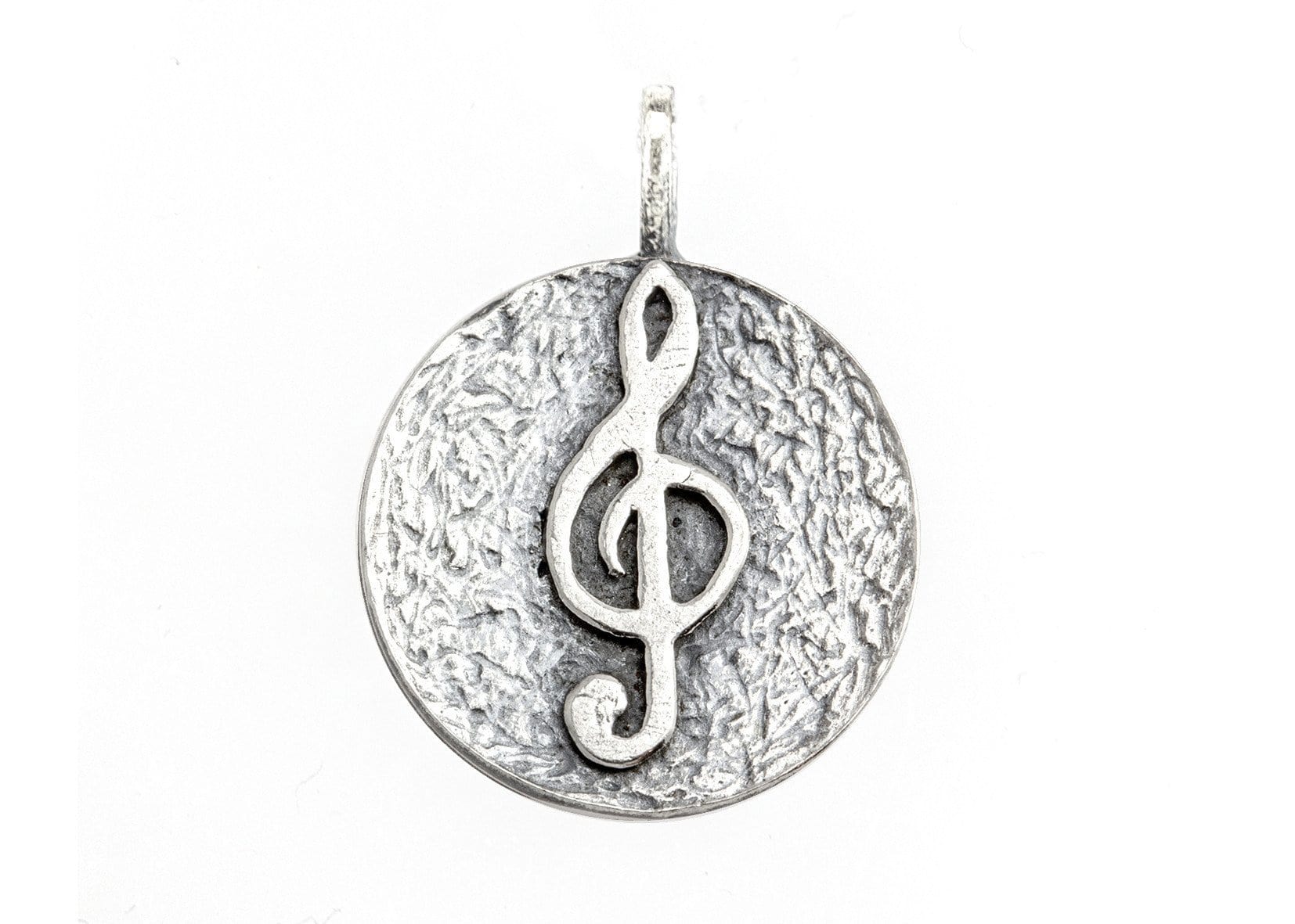 Treble Klef Musical Coin Medallion Necklace