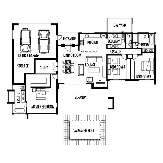 3 Bedroom 285m2 Floor Plan Only