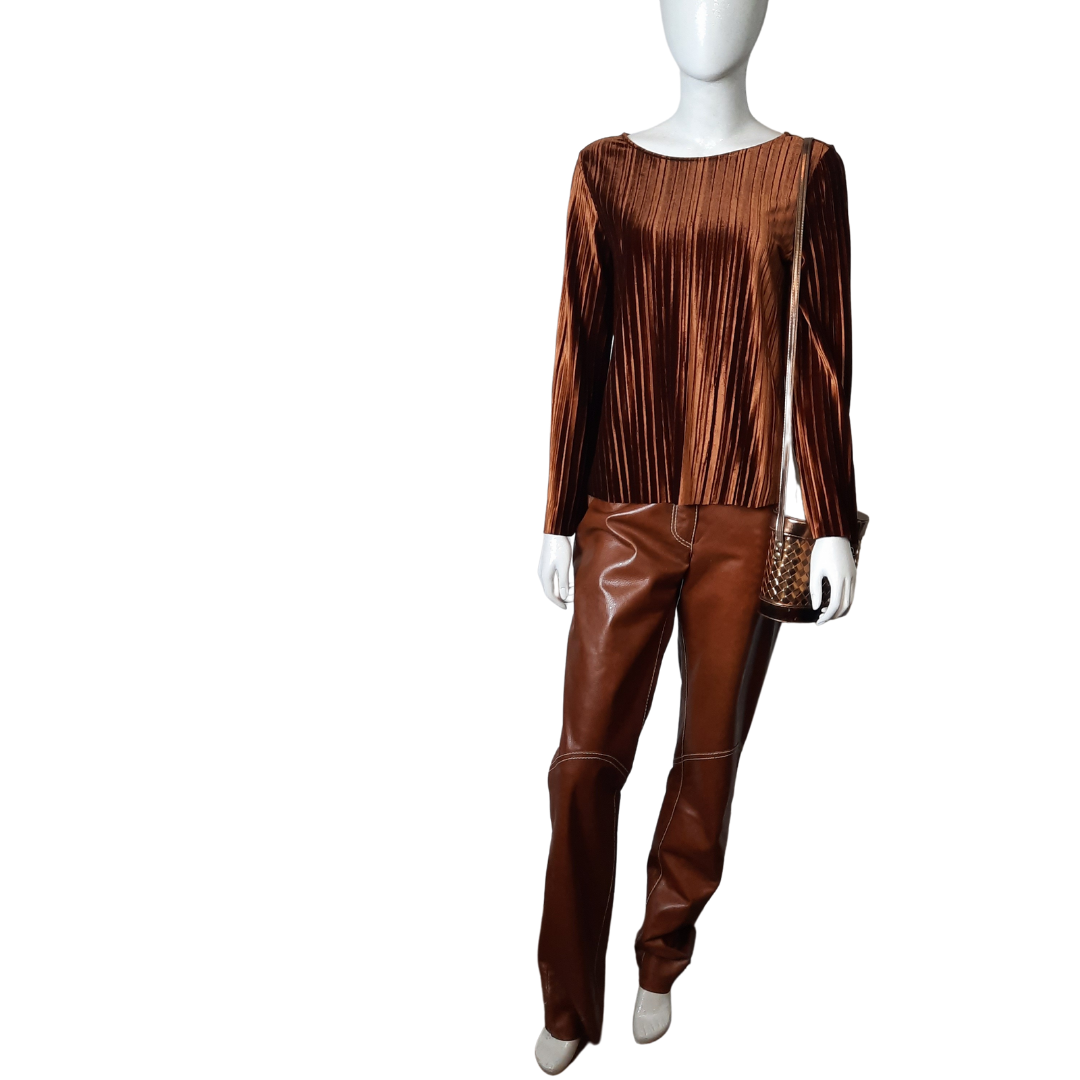 Santacroce Firenze Leather Trousers Size 44 – Lucille Golden