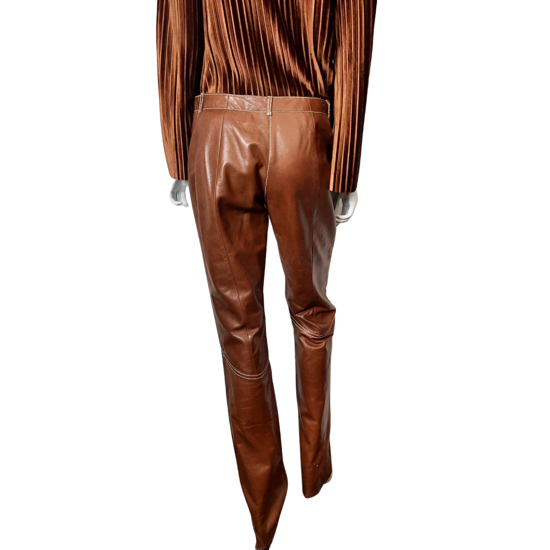 Santacroce Firenze Leather Trousers Size 44 – Lucille Golden