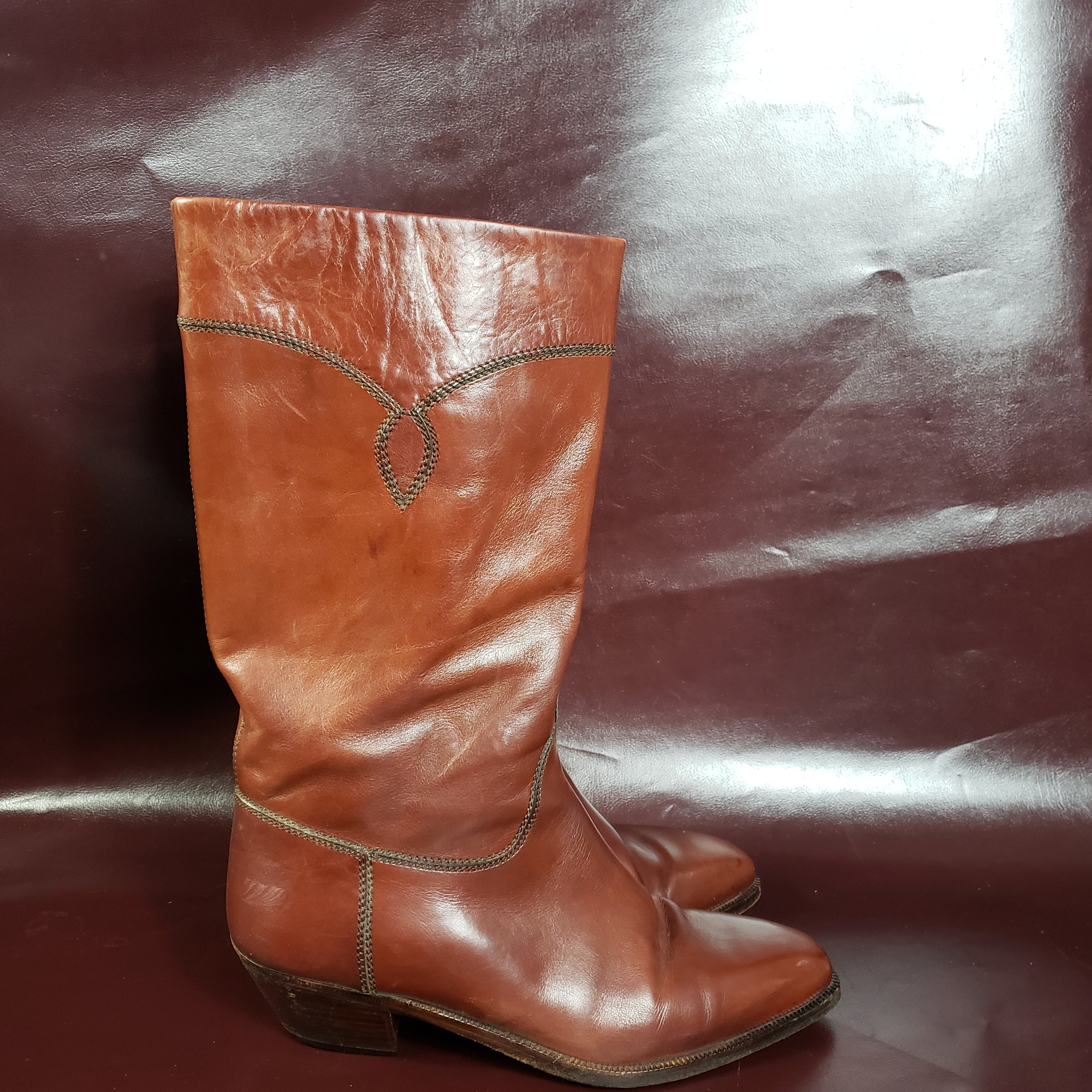 western heeled boots