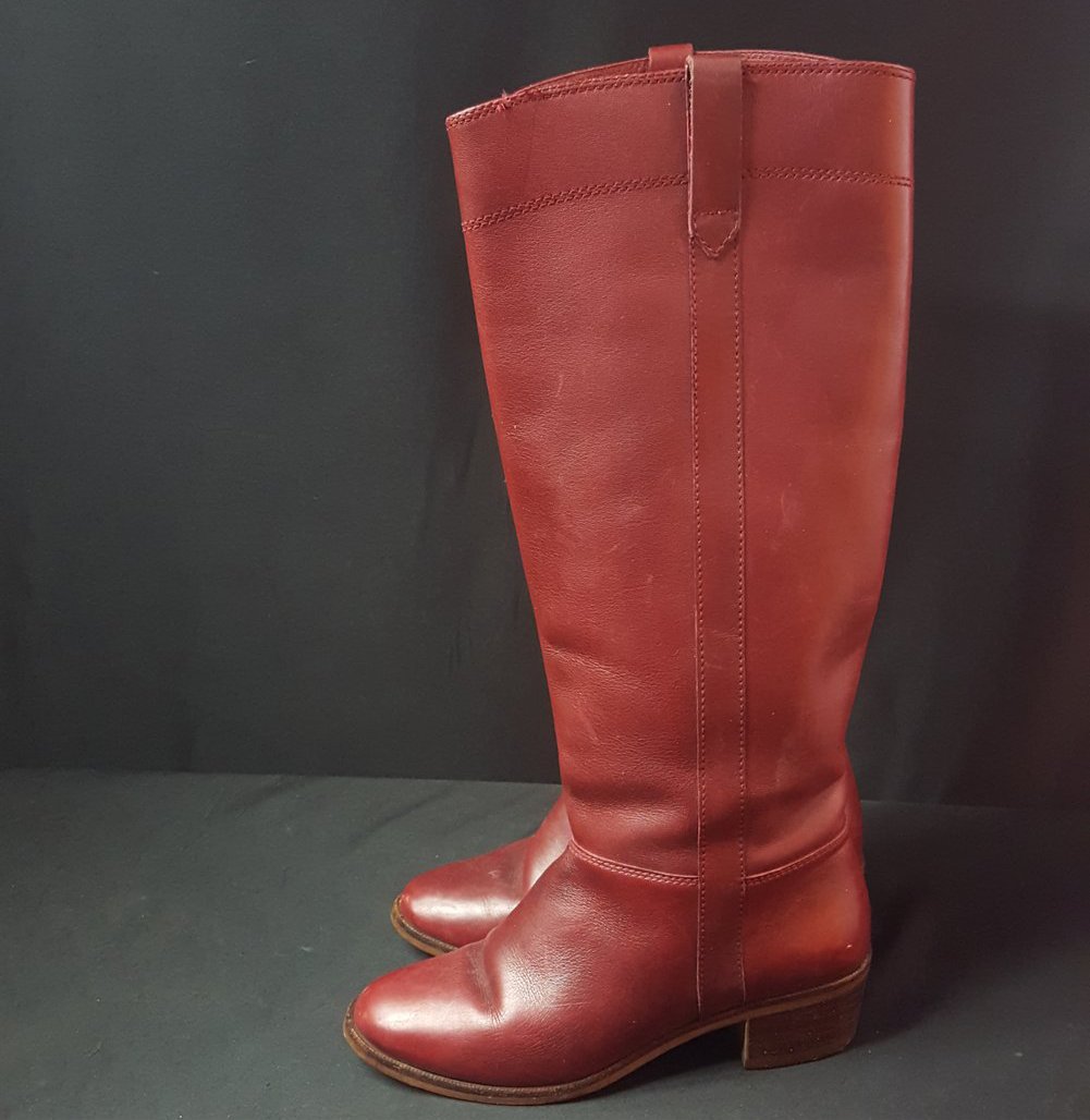 red leather riding boots