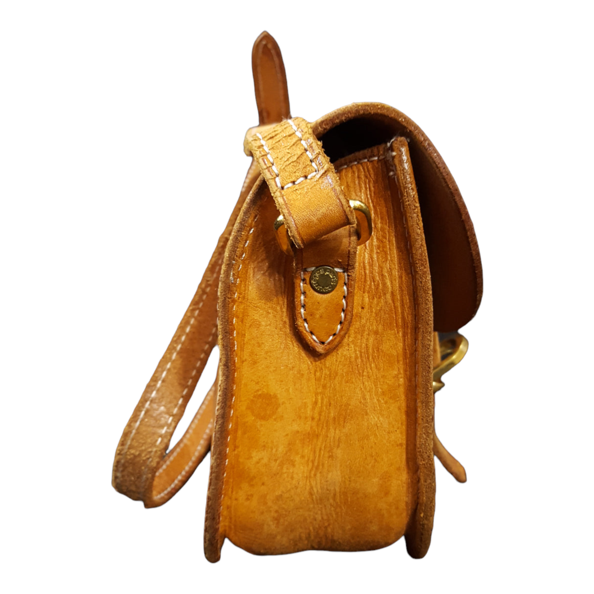Courreges vintage shoulder bag Black Light brown Leather ref.265311 - Joli  Closet
