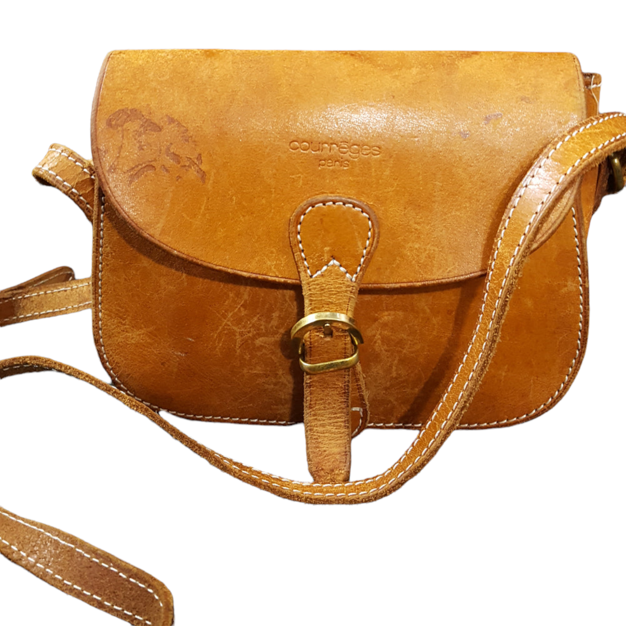 Courreges Paris Leather Crossbody Saddle Bag – Lucille Golden