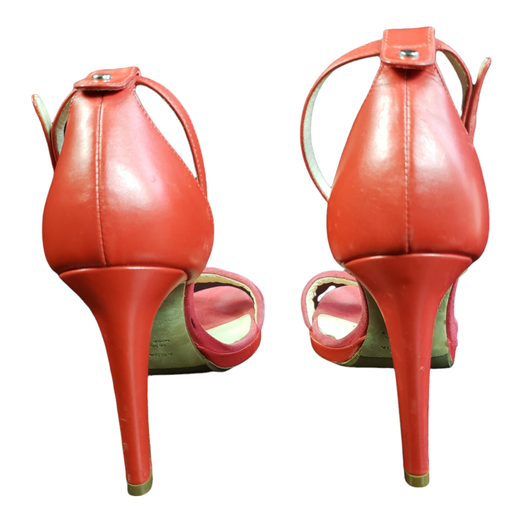 Aquatalia Red Irina Heels Size 8 Lucille Golden Vintage LLC