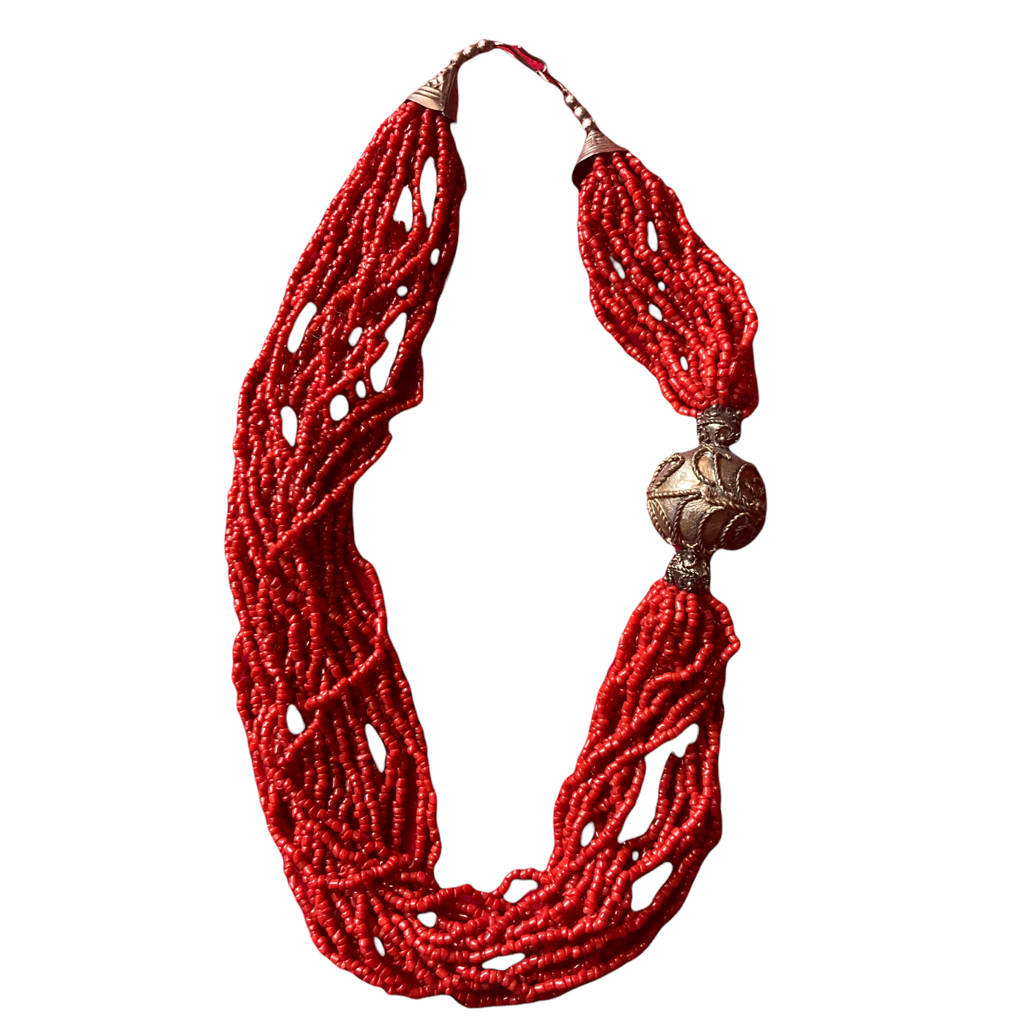 80s Red Faux Coral Necklace → Hotbox Vintage