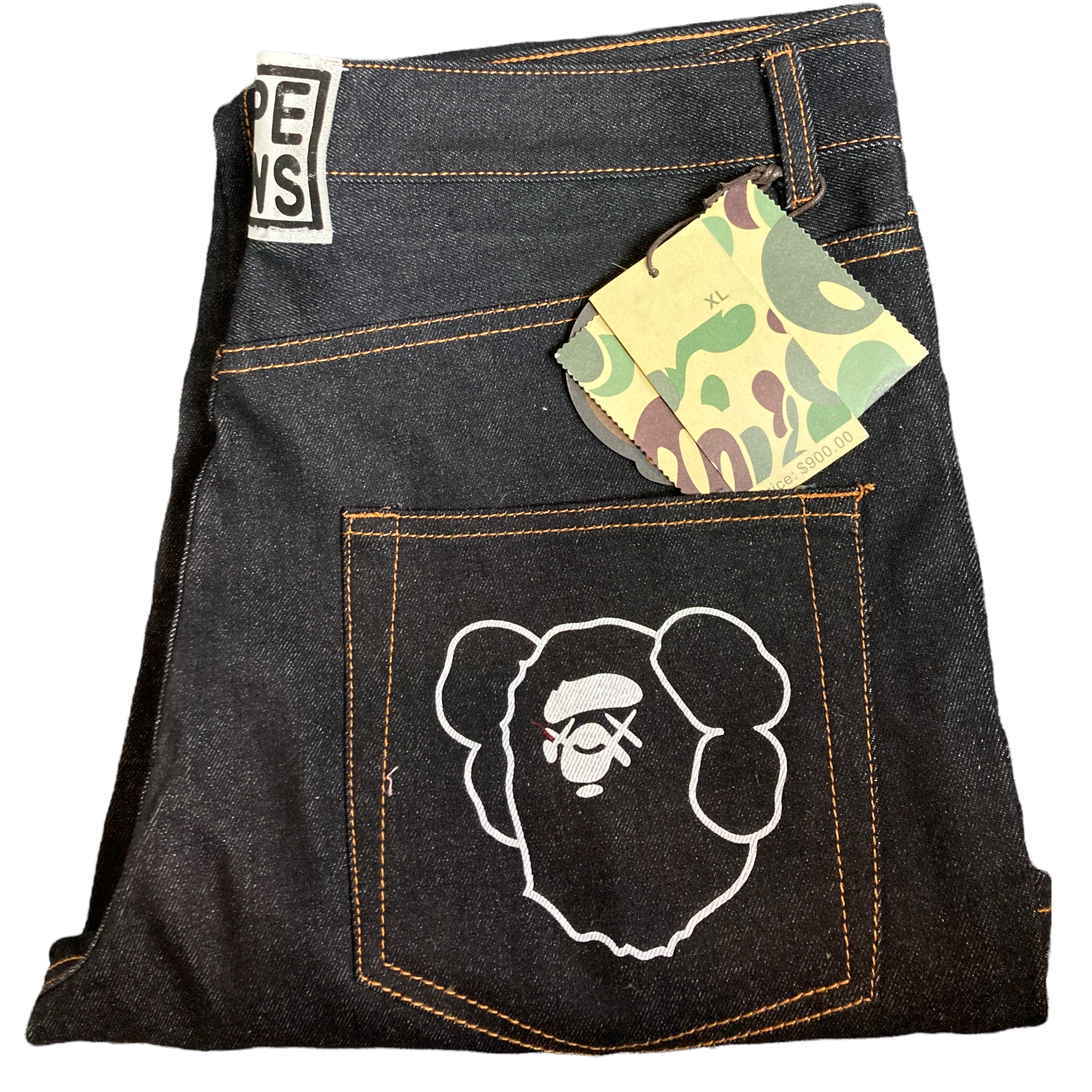 Bape ×Kaws 2005 Denim Jeans Size XL – Lucille Golden Vintage, LLC