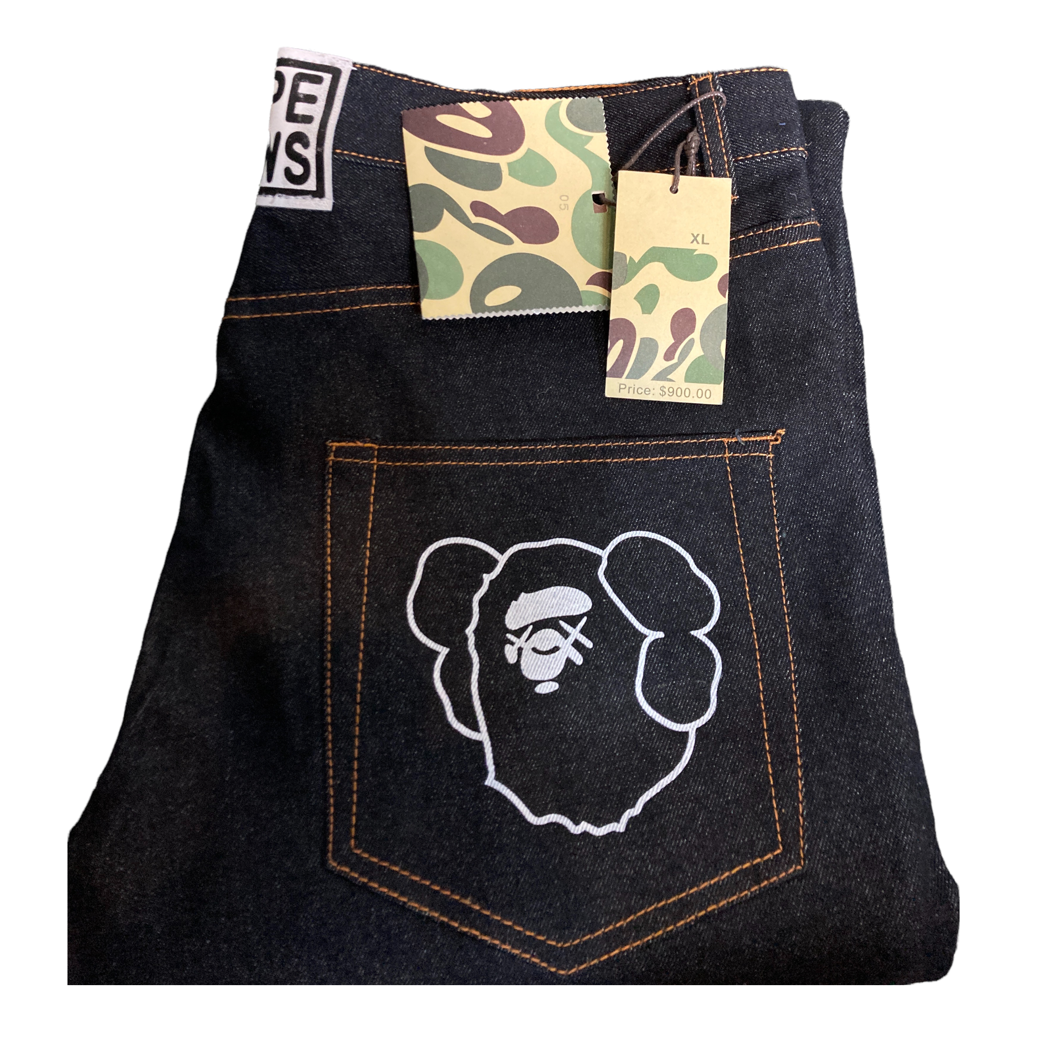 Bape ×Kaws 2005 Denim Jeans Size XL