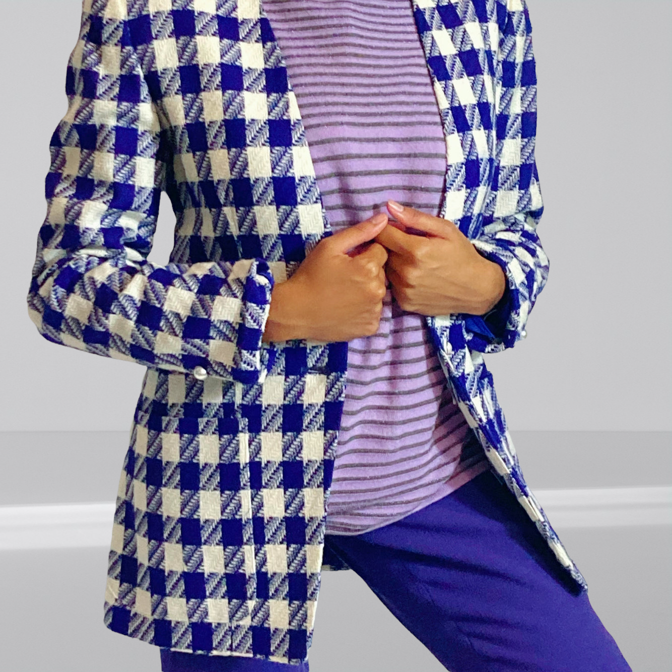 70s Evan Picone Blue Houndstooth Blazer Size 4 – Lucille Golden Vintage, LLC